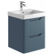 Iona Curve Blue Wall Hung Two Drawer Vanity Unit & Basin 500mm