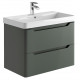 Iona Curve Anthracite Wall Hung Two Drawer Vanity Unit & Basin 800mm