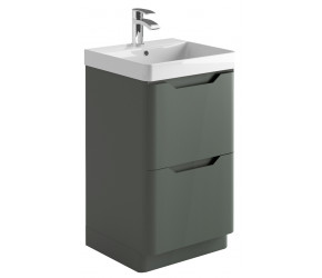Iona Curve Anthracite Floor Standing Two Drawer Vanity Unit & Basin 500mm