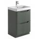 Iona Curve Anthracite Floor Standing Two Drawer Vanity Unit & Basin 600mm