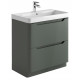 Iona Curve Anthracite Floor Standing Two Drawer Vanity Unit & Basin 800mm