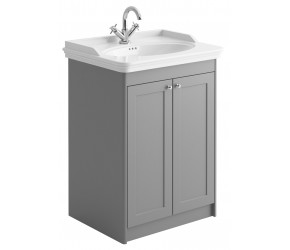 Iona Traditional Stone Grey 650mm Bathroom Vanity Unit and Basin