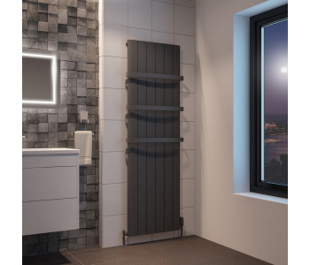 Eastbrook Peretti Matt Anthracite Vertical Aluminium Radiator 1800mm x 565mm