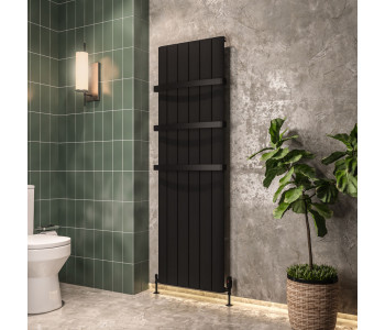 Eastbrook Peretti Matt Black Vertical Aluminium Radiator 1800mm x 565mm