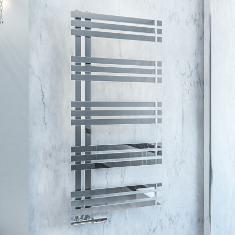 Eastbrook Rizano Polished Stainless Steel Designer Towel Rail 1000mm x 500mm