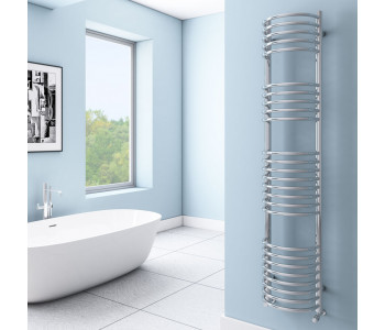 Eastbrook Mezzo Tondo Chrome Designer Towel Rail 1600mm x 320mm