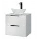 Tailored Orca White 600mm Wall Hung Two Drawer Vanity Unit with Black Handles
