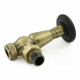 Wyvern Jaguar Antique Brass Angled Thermostatic Radiator Valve & Lockshield