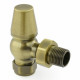 Wyvern Jaguar Antique Brass Angled Thermostatic Radiator Valve & Lockshield