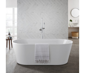 Kartell Coast Gloss White Freestanding Bath 1600mm x 750mm