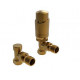 Kartell K Design Angled Brushed Brass Thermostatic TRV Pack