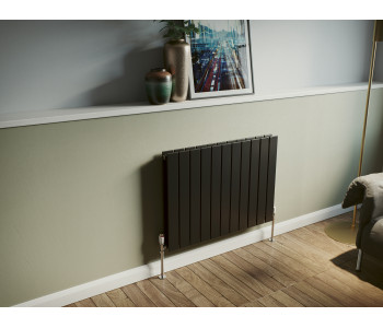 Eucotherm Mars Anthracite Horizontal Flat Double Panel Radiator 595mm x 600mm