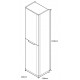 Tailored Monza Gloss White 400mm Wall Hung Tallboy Storage Cabinet