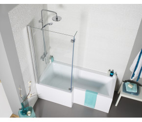 Kartell Tetris Left Hand L Shaped Shower Bath 1800mm x 850mm