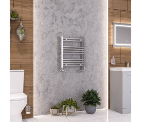 Eastbrook Wendover Straight Chrome Towel Rail 600mm High x 500mm Wide
