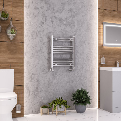 Eastbrook Wendover Straight Chrome Towel Rail 600mm High x 500mm Wide