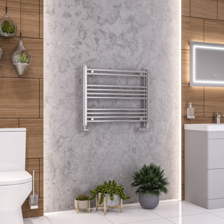 Eastbrook Wendover Straight Chrome Towel Rail 600mm High x 750mm Wide