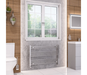 Eastbrook Wendover Straight Chrome Towel Rail 600mm High x 1000mm Wide