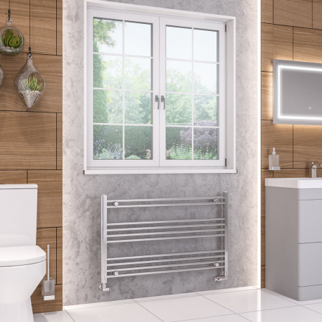 Eastbrook Wendover Straight Chrome Towel Rail 600mm High x 1000mm Wide