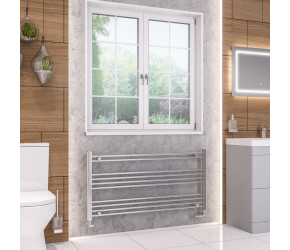 Eastbrook Wendover Straight Chrome Towel Rail 600mm High x 1200mm Wide