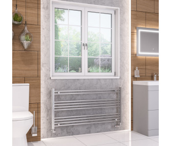 Eastbrook Wendover Straight Chrome Towel Rail 600mm High x 1200mm Wide