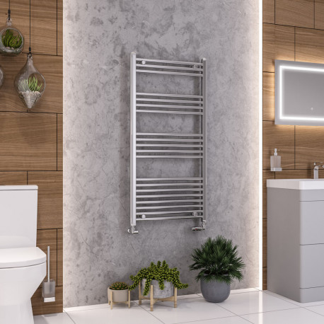 Eastbrook Wendover Straight Chrome Towel Rail 1200mm High x 600mm Wide