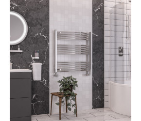 Eastbrook Wendover Curved Chrome Towel Rail 800mm High x 750mm Wide