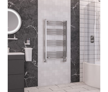Eastbrook Wendover Curved Chrome Towel Rail 1000mm High x 600mm Wide