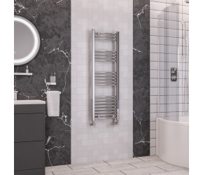 Eastbrook Wendover Curved Chrome Towel Rail 1200mm High x 400mm Wide