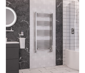 Eastbrook Wendover Curved Chrome Towel Rail 1200mm High x 600mm Wide
