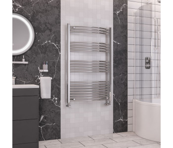Eastbrook Wendover Curved Chrome Towel Rail 1200mm High x 750mm Wide