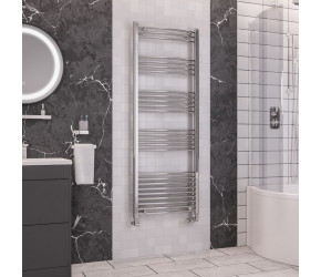 Eastbrook Wendover Curved Chrome Towel Rail 1600mm High x 600mm Wide