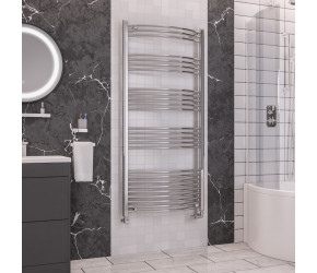 Eastbrook Wendover Curved Chrome Towel Rail 1600mm High x 750mm Wide