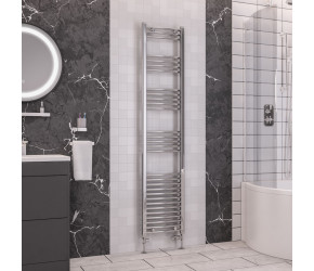 Eastbrook Wendover Curved Chrome Towel Rail 1800mm High x 400mm Wide