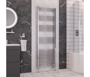 Eastbrook Wendover Curved Chrome Towel Rail 1800mm High x 600mm Wide