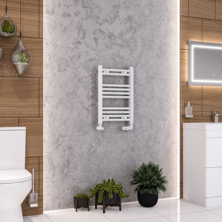 Eastbrook Wendover Straight White Towel Rail 600mm High x 400mm Wide