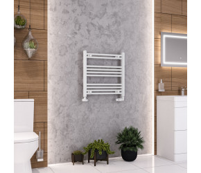 Eastbrook Wendover Straight White Towel Rail 600mm High x 600mm Wide
