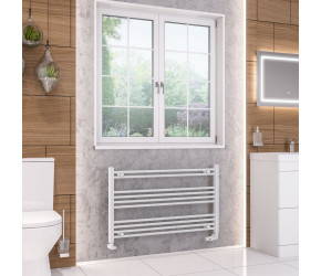 Eastbrook Wendover Straight White Towel Rail 600mm High x 1000mm Wide