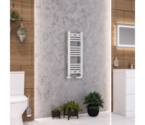 Eastbrook Wendover Straight White Towel Rail 800mm High x 300mm Wide