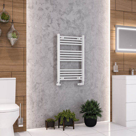 Eastbrook Wendover Straight White Towel Rail 800mm High x 500mm Wide