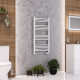 Eastbrook Wendover Straight White Towel Rail 1000mm High x 500mm Wide