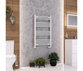 Eastbrook Wendover Straight White Towel Rail 1000mm High x 600mm Wide