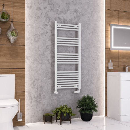 Eastbrook Wendover Straight White Towel Rail 1200mm High x 500mm Wide