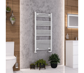 Eastbrook Wendover Straight White Towel Rail 1200mm High x 600mm Wide