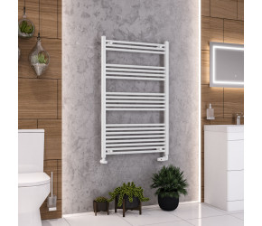 Eastbrook Wendover Straight White Towel Rail 1200mm High x 750mm Wide