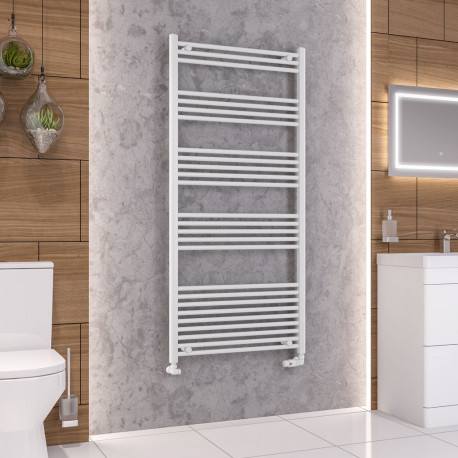 Eastbrook Wendover Straight White Towel Rail 1600mm High x 750mm Wide