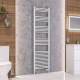 Eastbrook Wendover Straight White Towel Rail 1800mm High x 500mm Wide