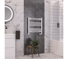 Eastbrook Wendover Curved White Towel Rail 600mm High x 600mm Wide