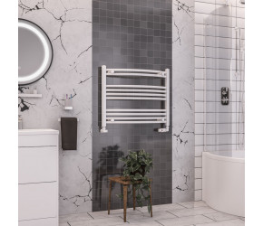 Eastbrook Wendover Curved White Towel Rail 600mm High x 750mm Wide