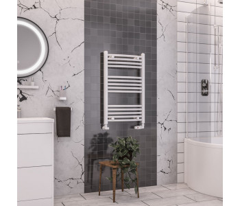 Eastbrook Wendover Curved White Towel Rail 800mm High x 500mm Wide